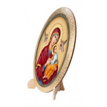 Quadretto Ovale Bombato in Polimero Madonna - 25 x 20 cm 2