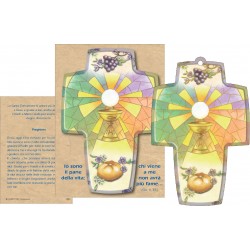 COMUNIONE - Croce Eucaristia in Legno con Preghiera