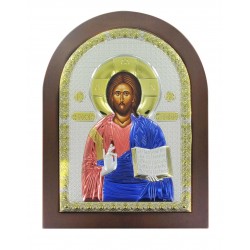 Icona Legno Arco con Riza Argento 20x26 cm