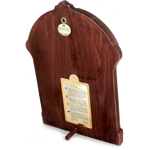 Icona Legno Arco con Riza Argento 17x 12.5 cm