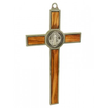 Croce di San Benedetto in Legno e Metallo 19.5 cm 2