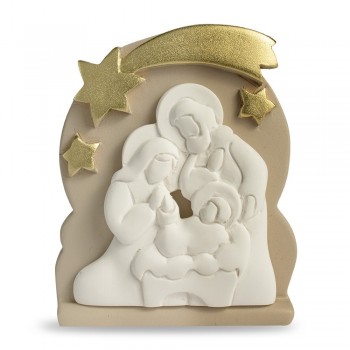 NATALE - Quadretto Bicolore Con Natività