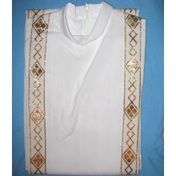 COMUNIONE - Tunichetta bordo rombi oro