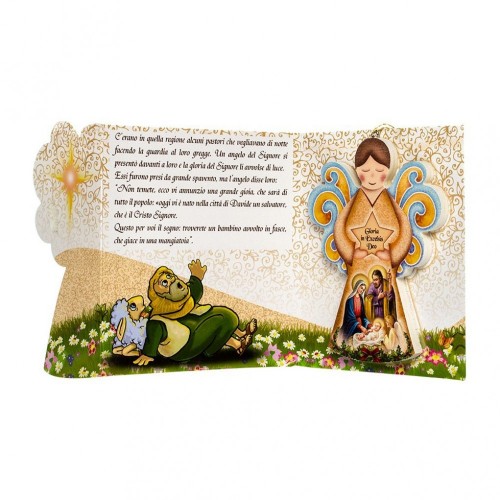 NATALE - Angelo in Legno in Blister