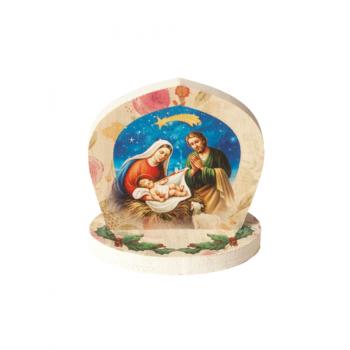 NATALE - Presepe a Punta in Legno Bianco