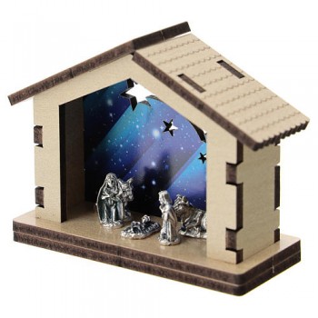 NATALE - Capanna Casetta Legno Sfondo Blu 2