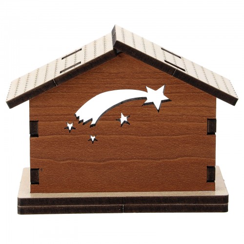 NATALE - Capanna Casetta Legno Sfondo Blu