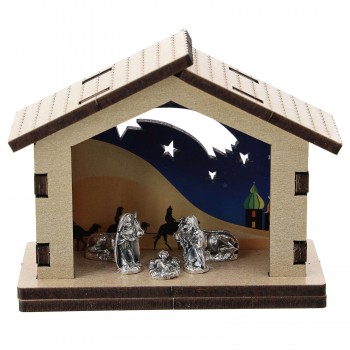 NATALE - Capanna Legno Sfondo Deserto Notte