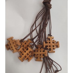 Croce di Gerusalemme da collo Legno di Ulivo