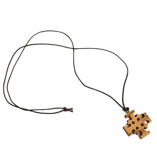 Croce di Gerusalemme da collo Legno di Ulivo