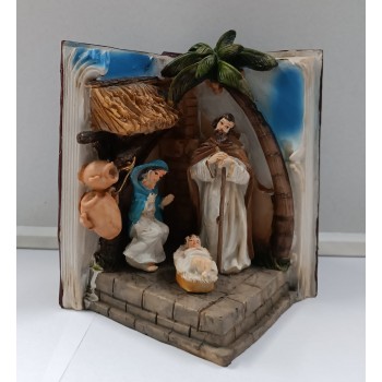 NATALE - Natività Libro Aperto con Paesaggio