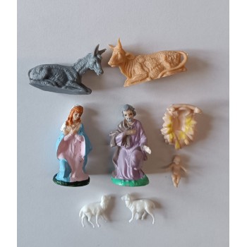 NATALE - Natività Mini Plastica Colorata 3,5 cm 8 pezzi