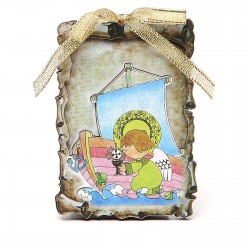 OFFERTA ULTIMI PEZZI COMUNIONE - Tavoletta Pergamena Calamita Simboli Eucaristici