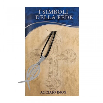 CIONDOLO Collana Pesce Jesus in Acciaio