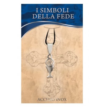 CIONDOLO Collana Comunione Calice in Acciaio