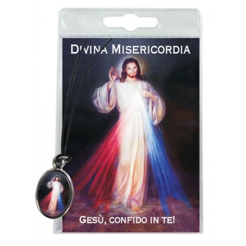CIONDOLO Collana Medaglia Gesù Misericordioso in Blister