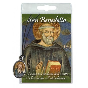 CIONDOLO Collana Medaglia San Benedetto in Blister