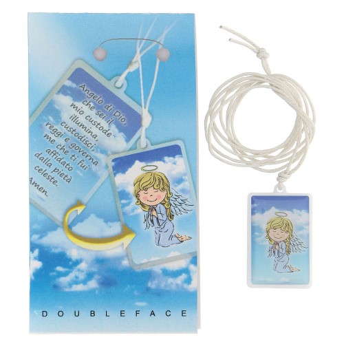 CIONDOLO Collana Angelo di Dio Resinato Azzurro