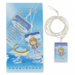 CIONDOLO Collana Angelo di Dio Resinato Azzurro