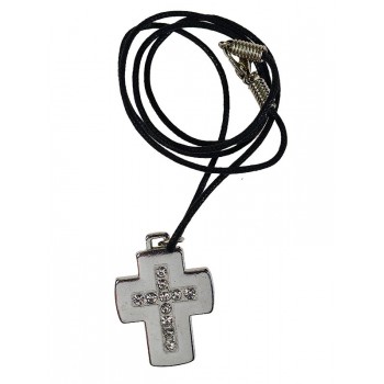 CIONDIOLO - Croce con Strass Bianchi da Collo