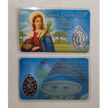 BLISTER  SANTA LUCIA 13 Dicembre con medaglia Miracolosa