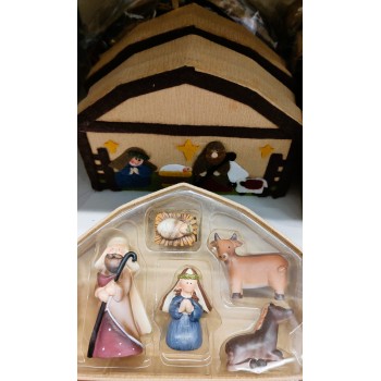 NATALE - Scatola Regalo in Panno con Presepe