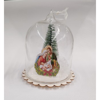NATALE - Campana in Vetro con Sagoma Sf 2