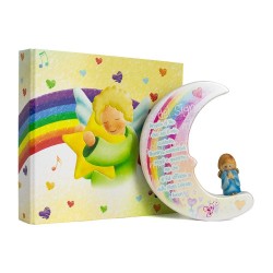 Quadretto Luna per cameretta con angioletto