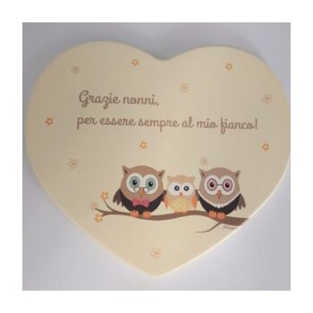Quadretto cuore Grazie Nonni
