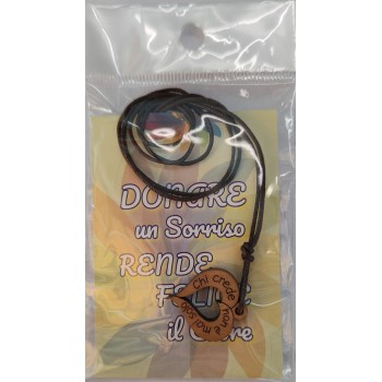 CIONDOLO ULIVO Cuore da Collo in Legno Inciso 2