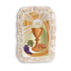 COMUNIONE - Quadretto Comunione effetto pietra