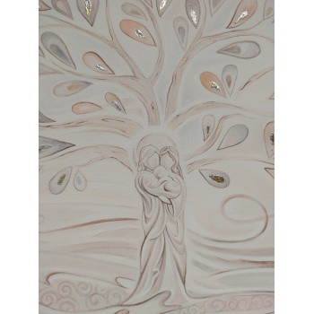 Quadro Albero della vita legno dipinto 37x37 2