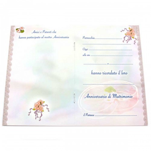Libretto ricordo Anniversario Matrimonio 10x15 cm