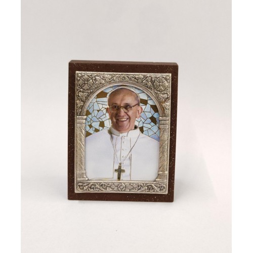 Zocchetto Papa Francesco sfondo azzurro Oro