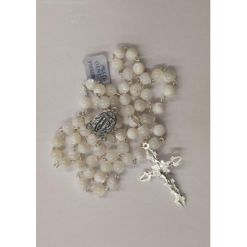 Rosario in Argento e Madreperla Grano Tondo 2