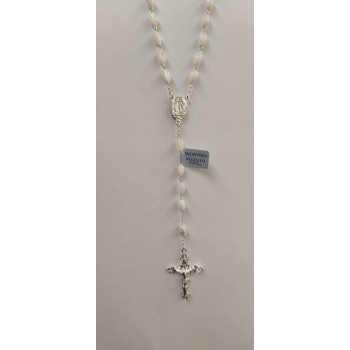 Rosario in Argento e Madreperla Grano Riso 2