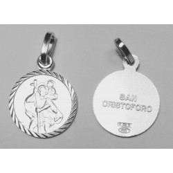 Medaglietta Argento Tonda San Cristoforo