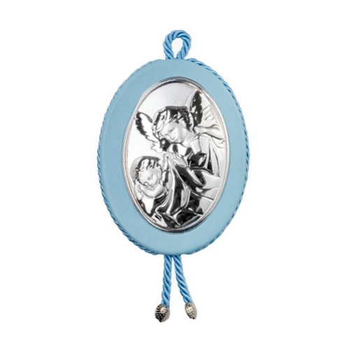 Sopraculla Carillon Angelo Custode Azzurro in Argento