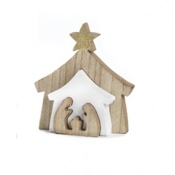 NATALE - Natività Presepe Stilizzato Legno a Incastro 3...