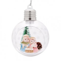 NATALE - Pallina Presepe Lampadina con Luce