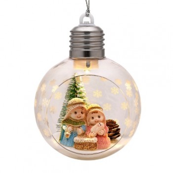 NATALE - Pallina Presepe Lampadina con Luce