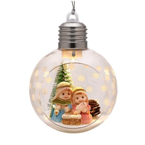 NATALE - Pallina Presepe Lampadina con Luce