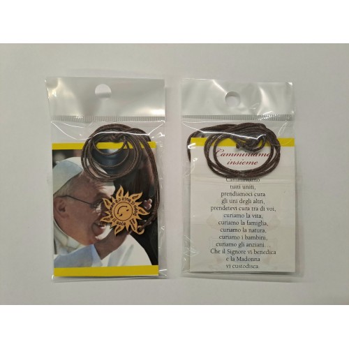 CIONDOLO ULIVO Collana Sole legno "Dopo il buio...