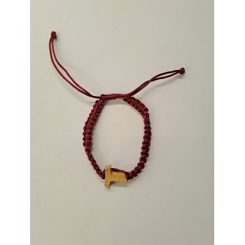 BRACCIALETTI - Braccialetto Regolabile con Tau Legno
