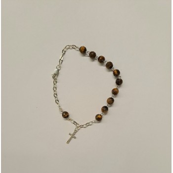 BRACCIALETTO - Decina Argento in Occhio di Tigre Faccettato