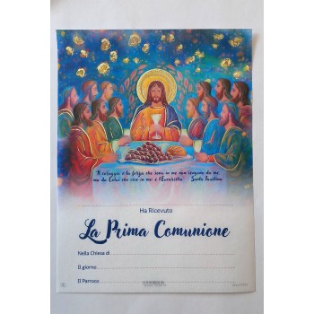 COMUNIONE - Pergamena Ricordo Ultima Cena
