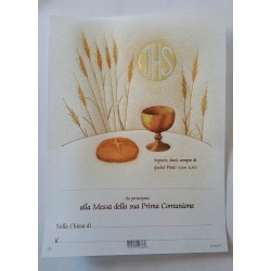COMUNIONE - Pergamena Ricordo Sacramento della Comunione