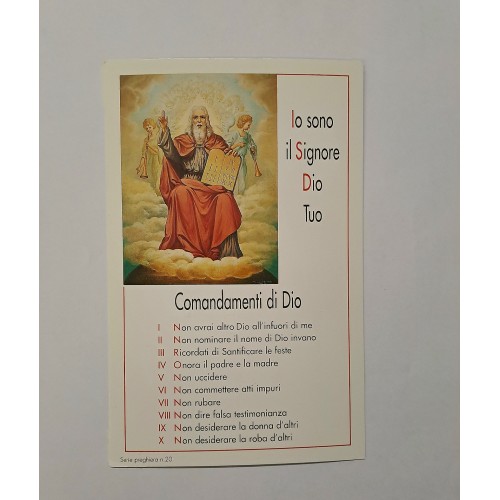 CONFESSIONE - Cartoncino formato Cartolina Comandamenti