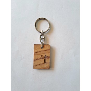 PORTACHIAVI - Porta Chiavi scritta "Jesus" Legno Ulivo