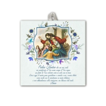 Piastrella Gesu' e i bambini Padre Nostro